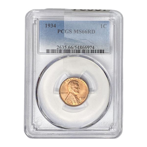 1934 Wheat Cent PCGS MS66 RD