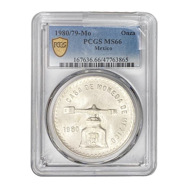 1980/79-Mo Mexico Silver Onza PCGS MS66