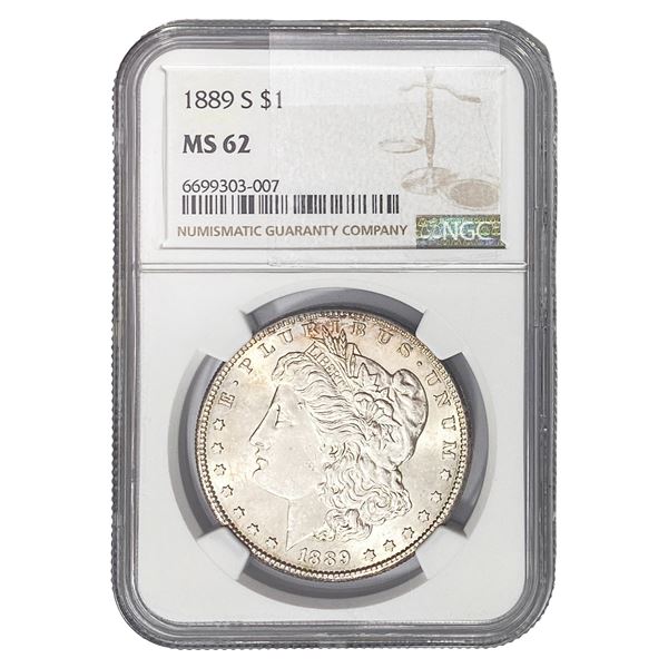 1889-S Morgan Silver Dollar NGC MS62