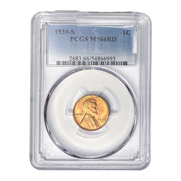1939-S Wheat Cent PCGS MS66 RD