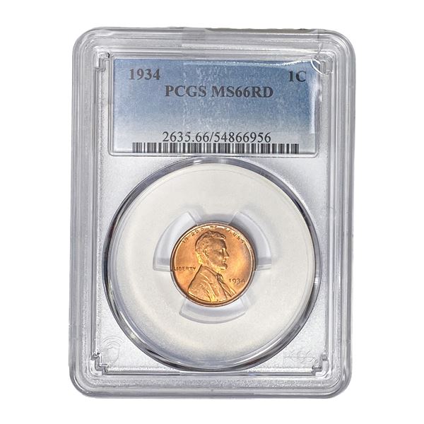 1934 Wheat Cent PCGS MS66 RD