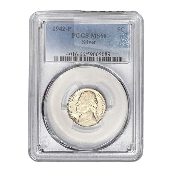 1942-P Jefferson Nickel PCGS MS66