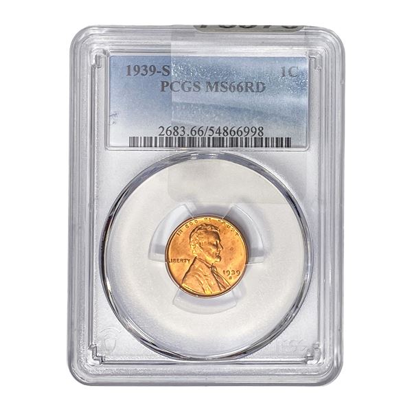 1939-S Wheat Cent PCGS MS66 RD