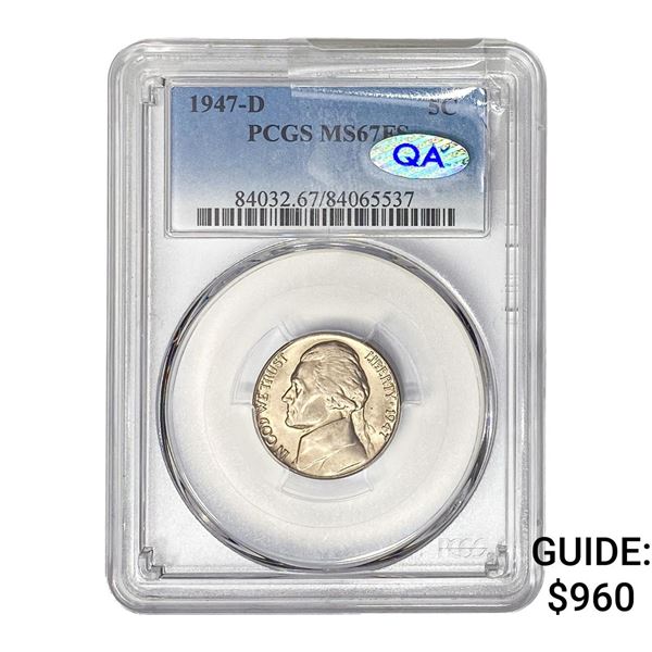 1947-D Jefferson Nickel PCGS MS67 FS