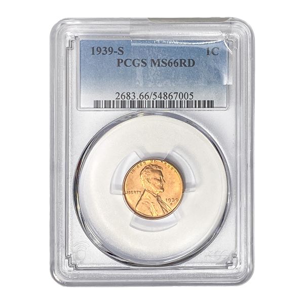 1939-S Wheat Cent PCGS MS66 RD