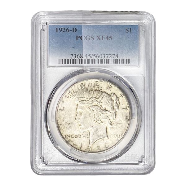1926-D Silver Peace Dollar PCGS XF45
