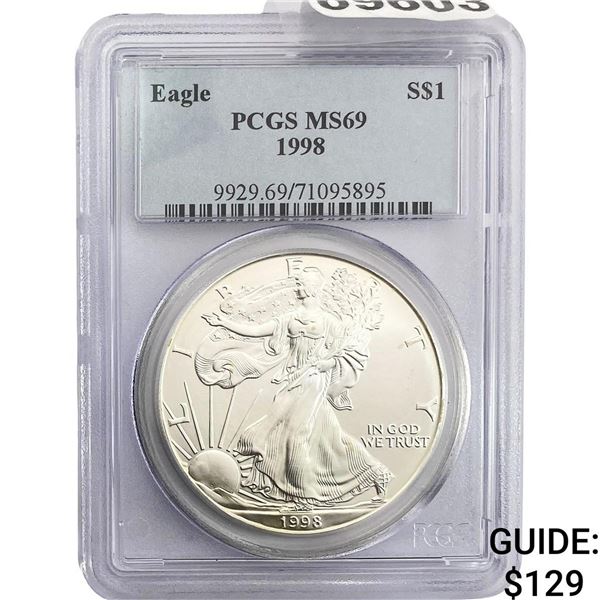 1998 Silver Eagle PCGS MS69