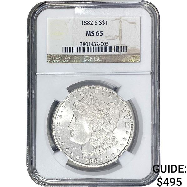 1882-S Morgan Silver Dollar NGC MS65