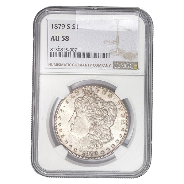 1879-S Morgan Silver Dollar NGC AU58