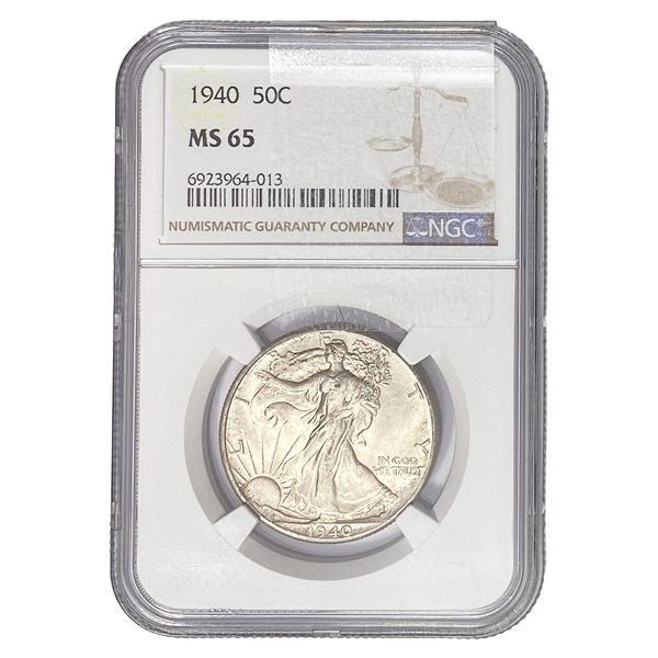 1940 Walking Liberty Half Dollar NGC MS65