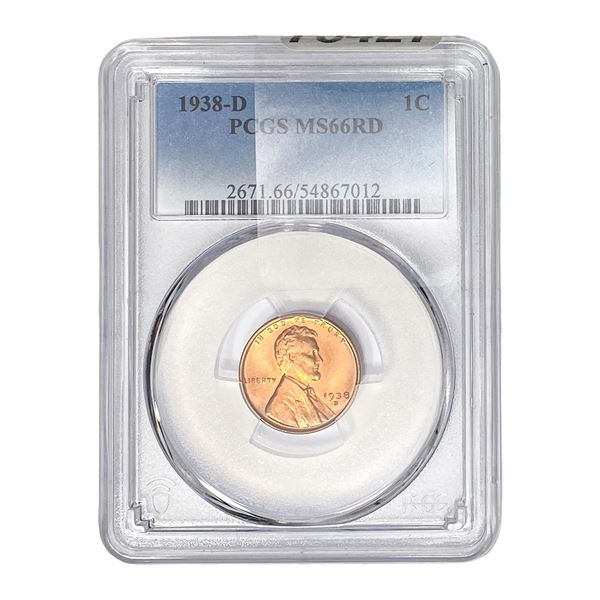 1938-D Wheat Cent PCGS MS66 RD