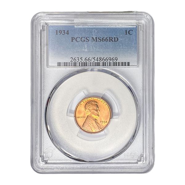 1934 Wheat Cent PCGS MS66 RD