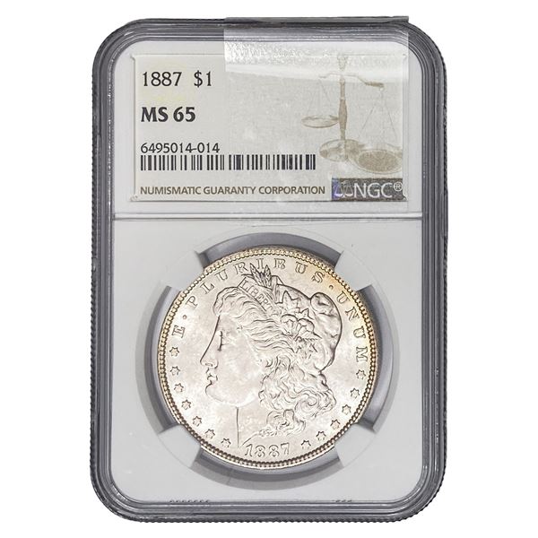 1887 Morgan Silver Dollar NGC MS65