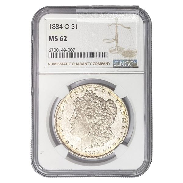 1884-O Morgan Silver Dollar NGC MS62