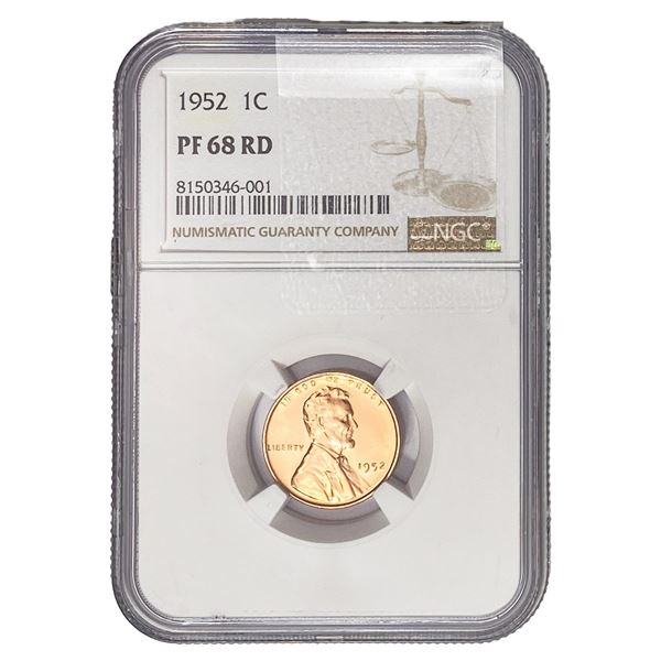 1952 Wheat Cent NGC PF68 RD