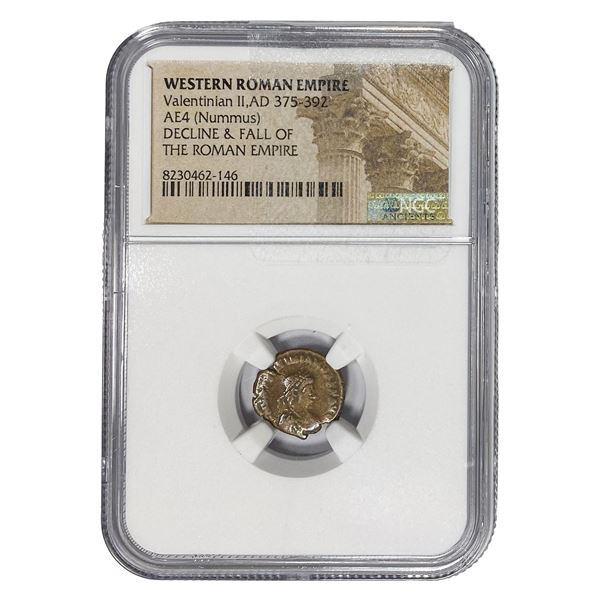 Roman Valentinian II, AD 375-392 AE4 Nummus NGC