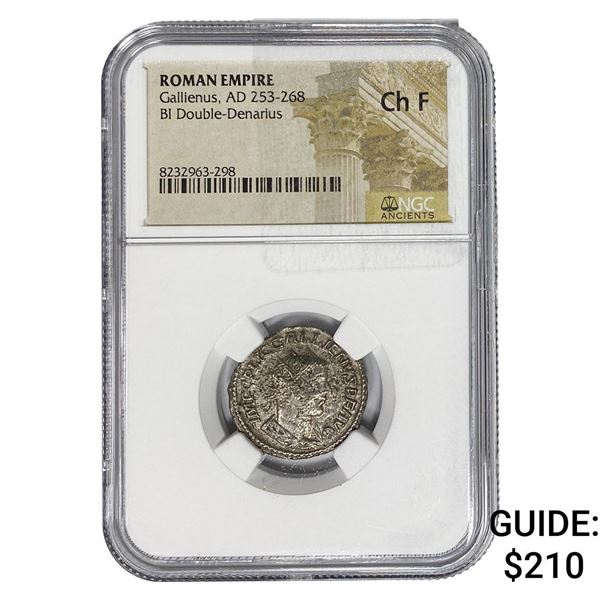 Roman Gallienus, AD 253-268 BI Dbl-Denarius NGC