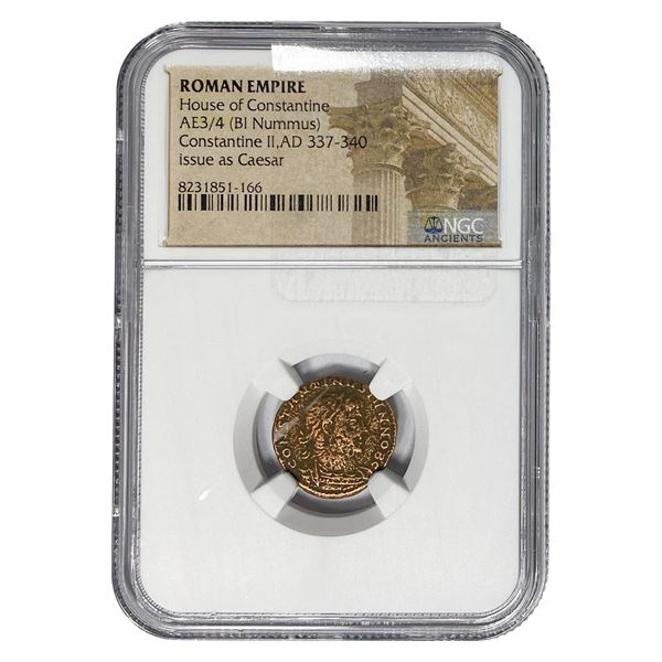 Roman Constantine II, AD 337-340 AE3/4 BI Nummus NGC