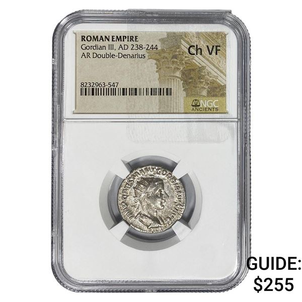 Roman Gordian III, AD 238-244 Silver Dbl-Denarius NGC