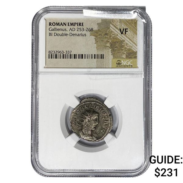 Roman Gallienus, AD 253-268 BI Dbl-Denarius NGC