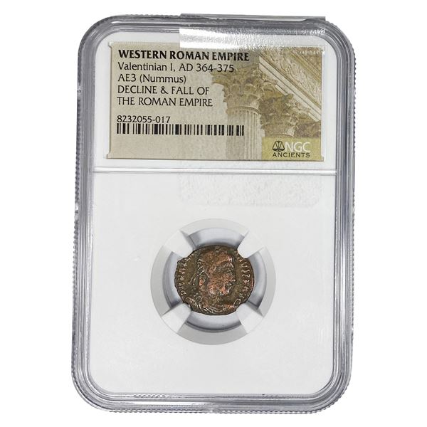 West Roman Valentinian I, AD 364-375 AE3 Nummus NGC