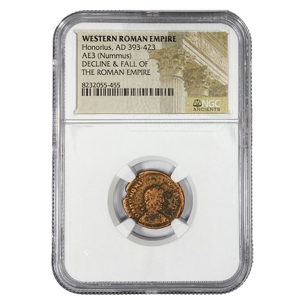 West Roman Honorius, AD 393-423 AE3 Nummus NGC