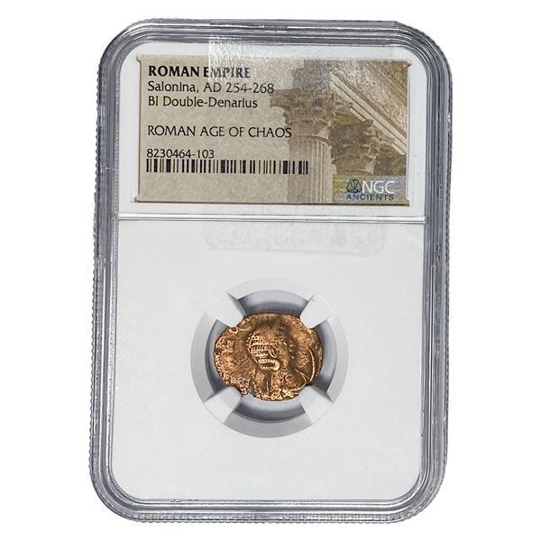 Roman Salonina, AD 254-268 BI Dbl-Denarius NGC