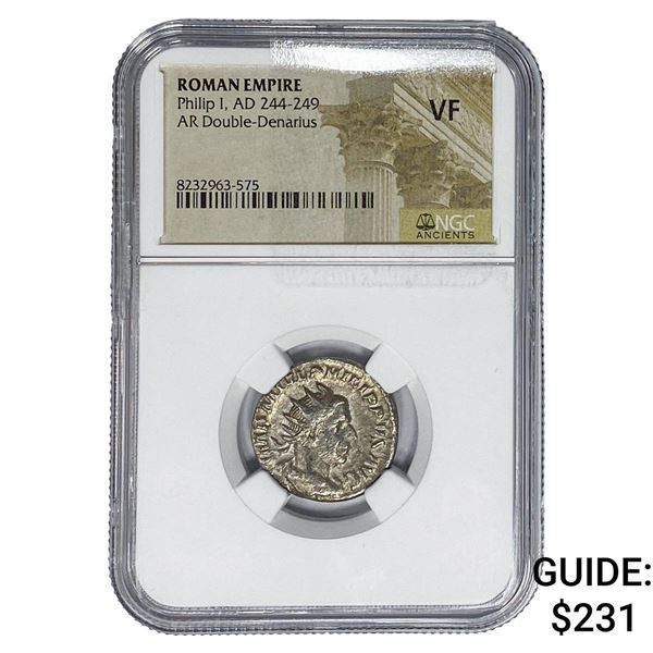 Roman Philip I, AD 244-249 Silver Dbl-Denarius