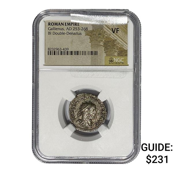 Roman Gallienus, AD 253-268 BI Dbl-Denarius NGC