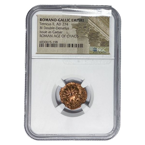 Romano-Gallic Tetricus II, AD 274 BI Dbl-Denarius NGC