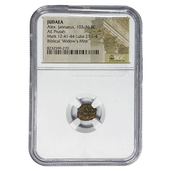 Judaea Alex. Jannaeus, 103-76 BC Widow's Mite NGC