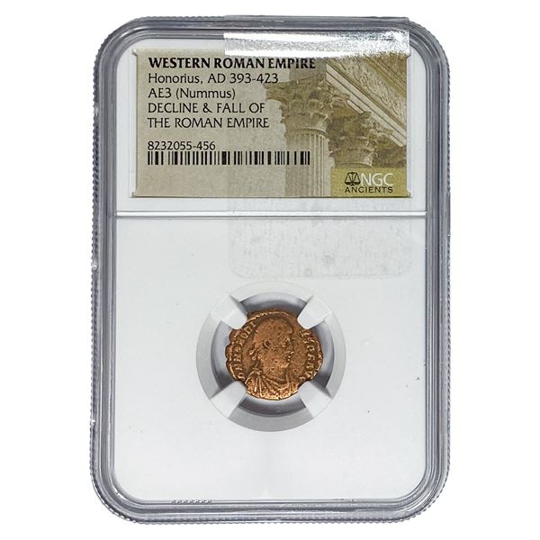 West Roman Honorius, AD 393-423 AE3 Nummus NGC