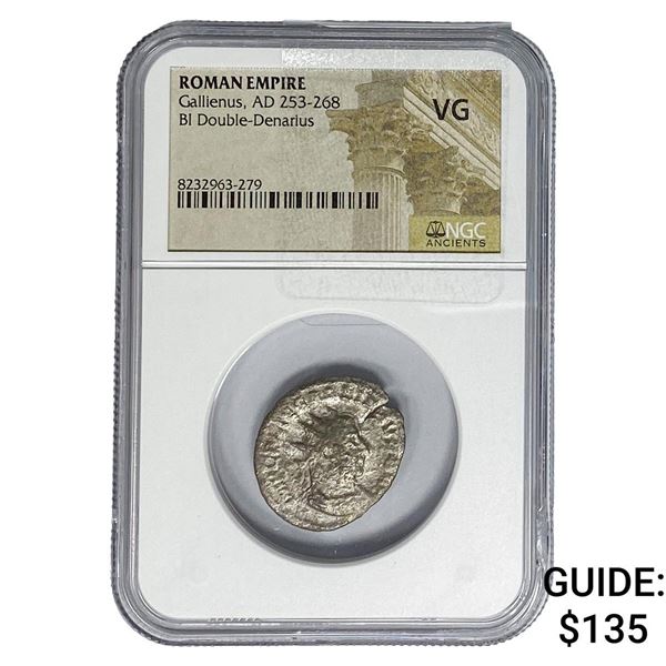 Roman Gallienus, AD 253-268 BI Dbl-Denarius NGC