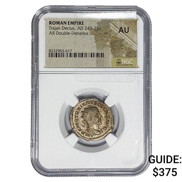 Roman Trajan Decius, 249-251 Silver Dbl-Denarius NGC