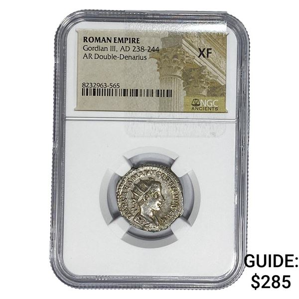 Roman Gordian III, AD 238-244 Silver Denarius NGC