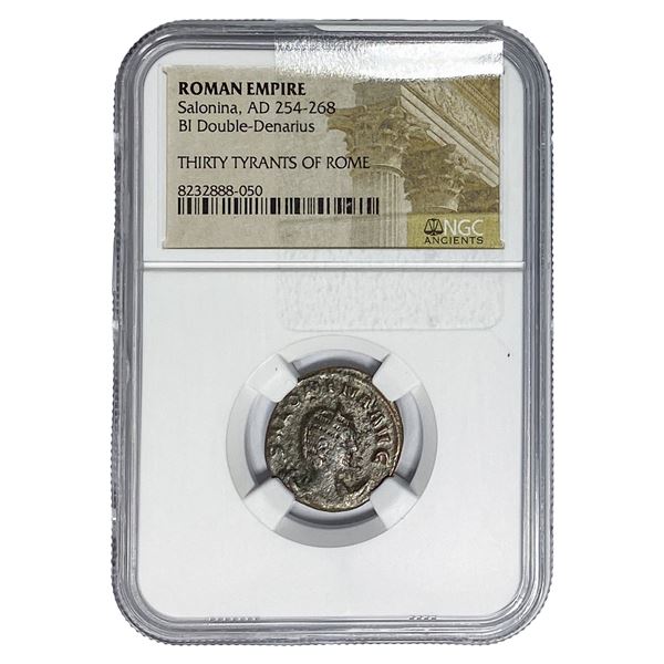 Roman Salonina, AD 254-268 BI Dbl-Denarius NGC
