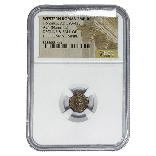 West Roman Honorius, AD 393-423 AE3 Nummus NGC