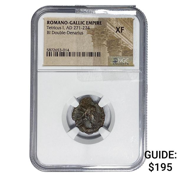 Romano-Gallic Tetricus I, 271-274 BI Dbl-Denarius NGC
