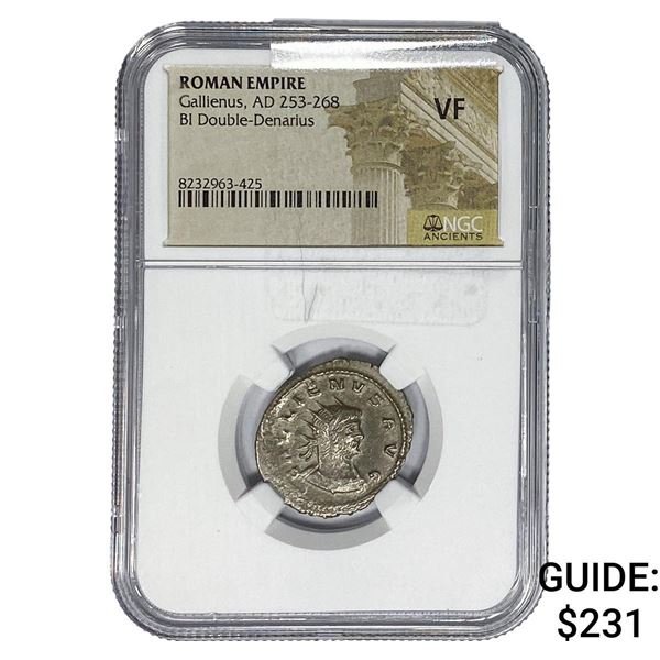 Roman Gallienus, AD 253-268 BI Dbl-Denarius NGC