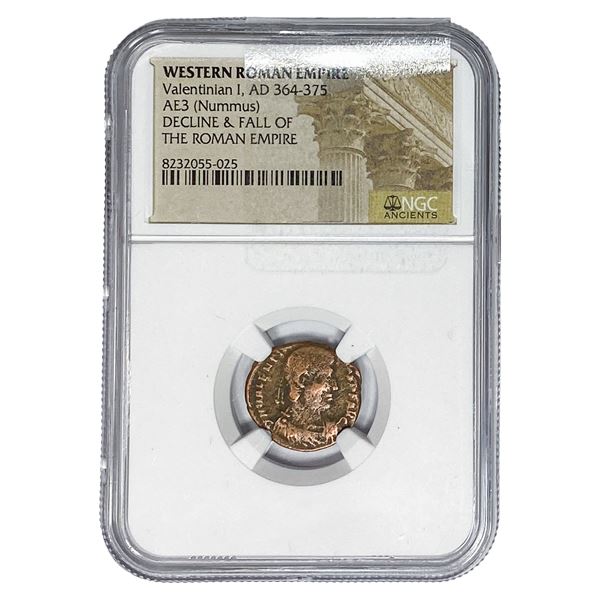 West Roman Valentinian I, AD 364-375 AE3 Nummus NGC