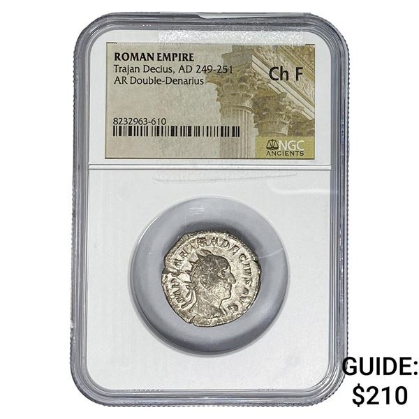 Roman Trajan Decius, 249-251 Silver Dbl-Denarius NGC