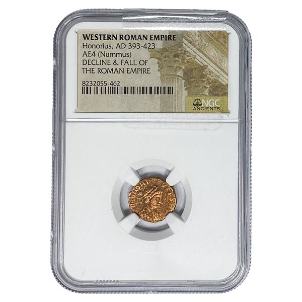 West Roman Honorius, AD 393-423 AE3 Nummus NGC