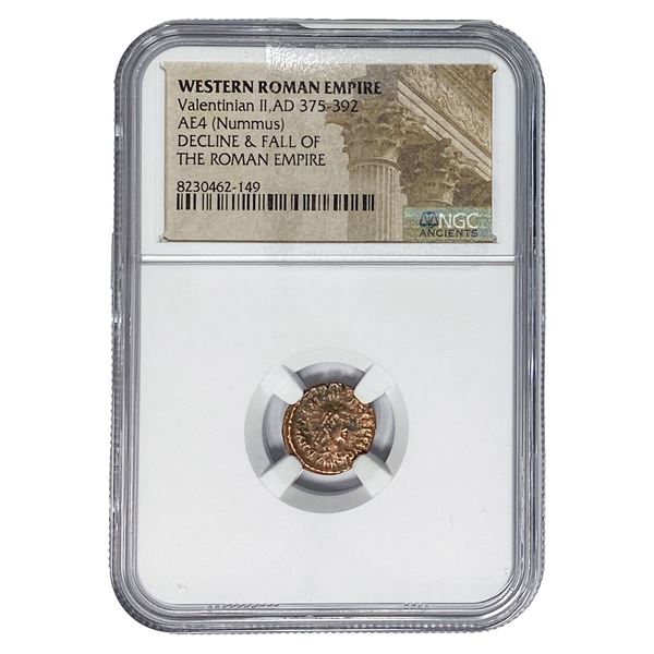 West Roman Valentinian II, AD 375-392 AE4 Nummus NGC