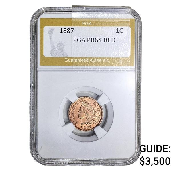 1887 Indian Head Cent PGA PR64 Red