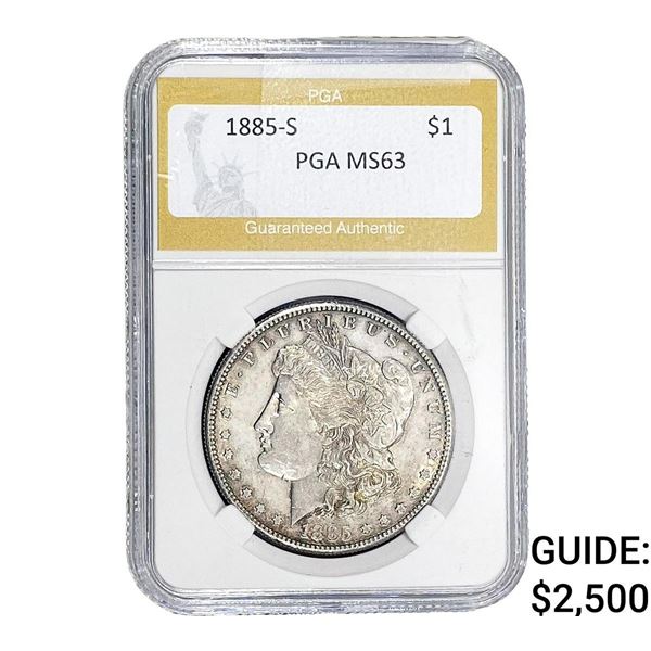 1885-S Morgan Silver Dollar PGA MS63