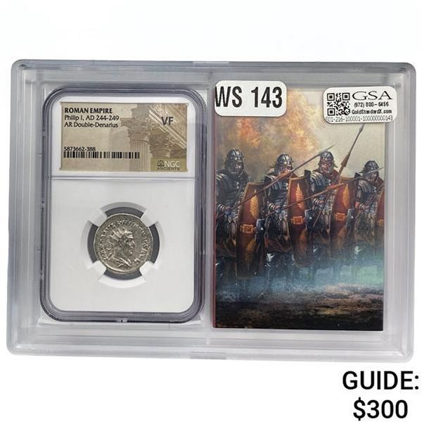 Roman Philip I, AD 244-249 Silver DBL Denarius