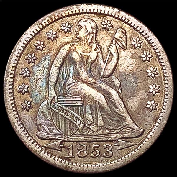 1853 Seated Liberty Dime NEARLY UNCIRCULATED