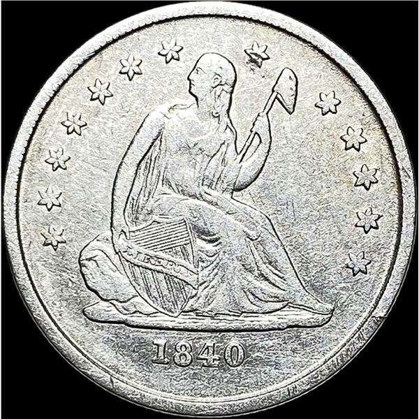 1840-O Silver Seated Liberty Quarter LIGHTLY CIRCULATED