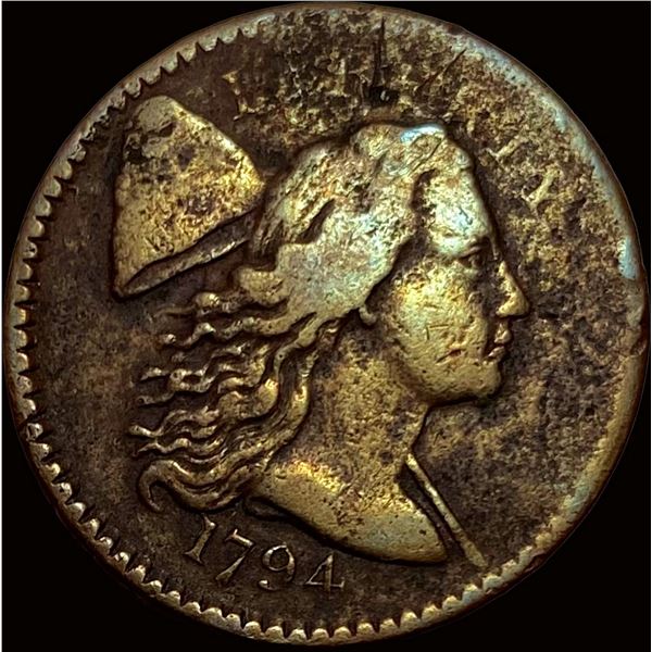 1794 Liberty Cap Large Cent ABOUT UNCIRCULATED