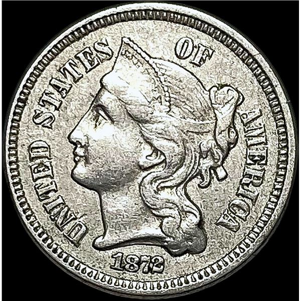1872 Nickel Three-Cent Piece NEARLY UNCIRCULATED